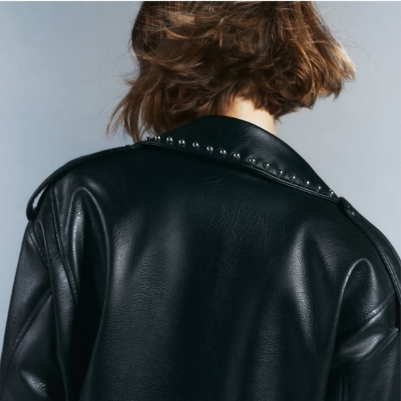Zara Studded Faux Leather Jacket - Picture 4 of 8